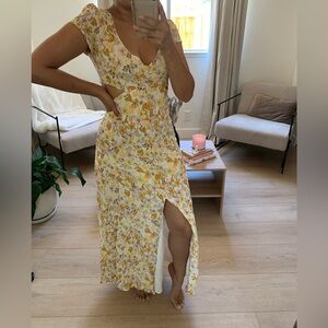 Forever 21 Floral Maxi Dress in Yellow and White